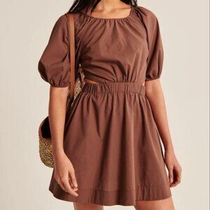 Abercrombie Brown back cutout dress women's small petite